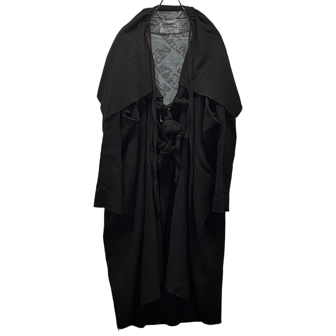 Vivienne Westwood MAN ウールツイードカットオフ結び紐ボタンロング