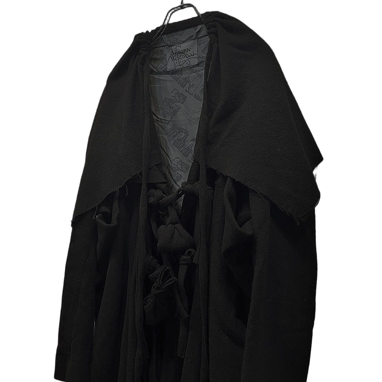 Vivienne Westwood MAN ウールツイードカットオフ結び紐ボタンロング