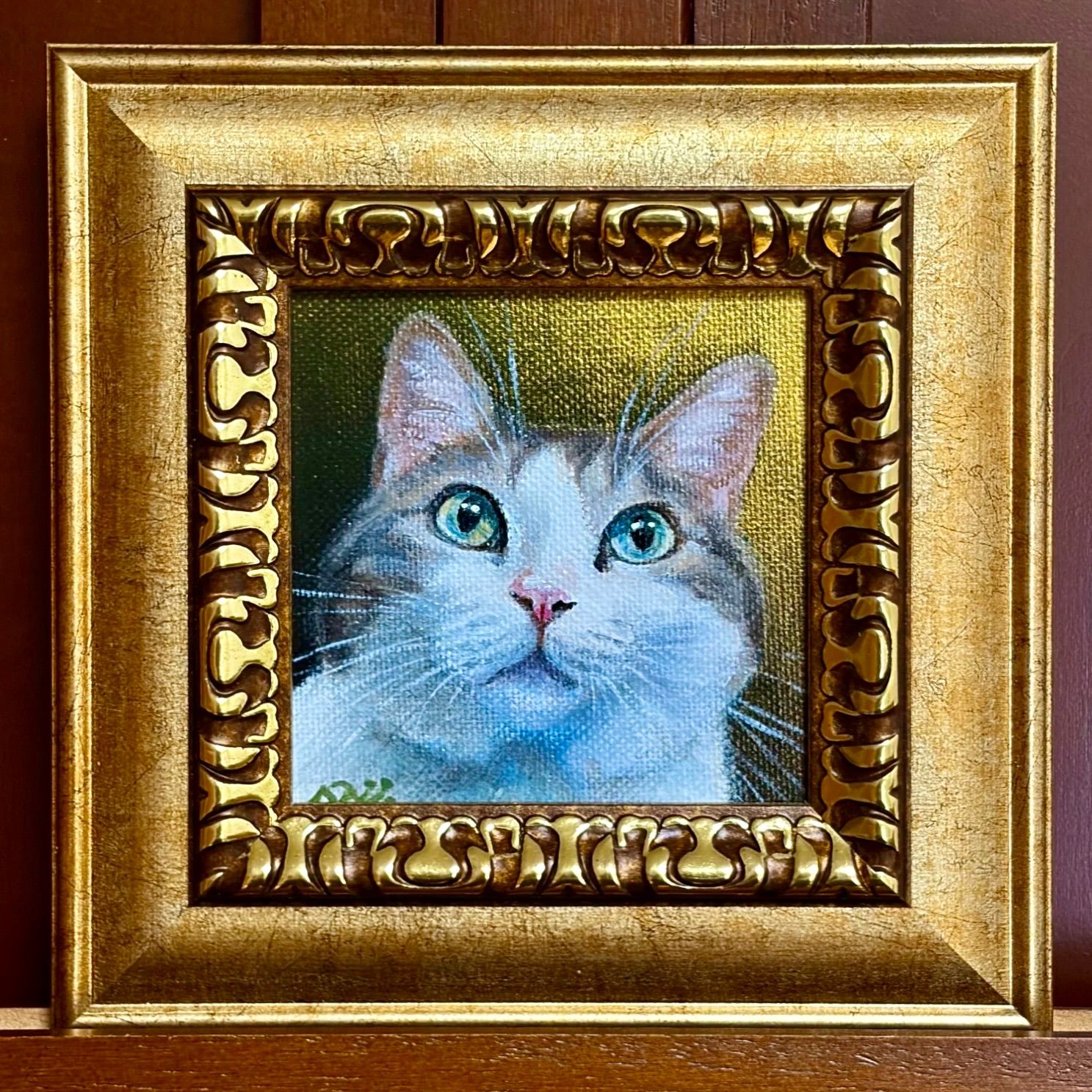アクリル画 原画 額装 猫 - メルカリ