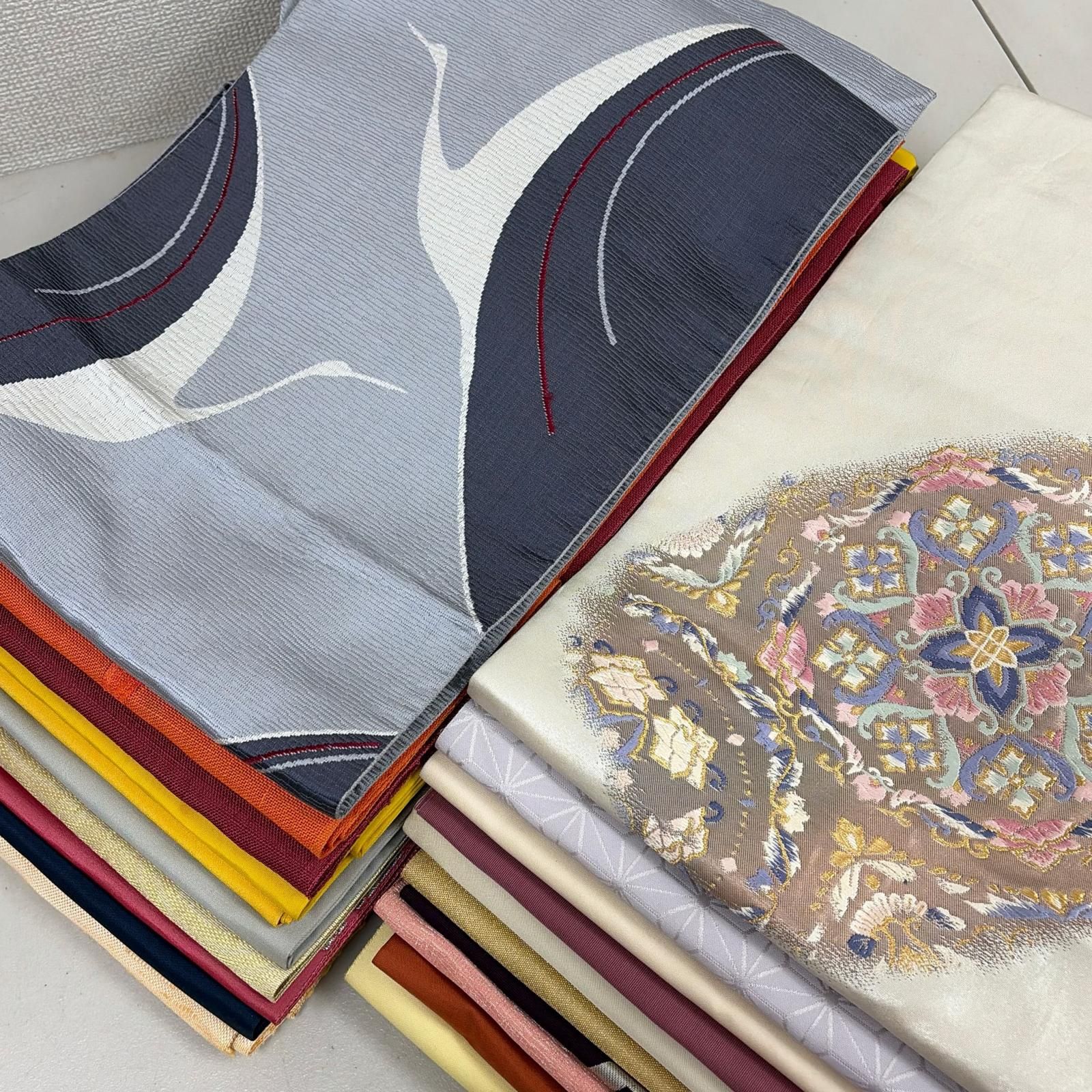 正絹　帯　新品 名古屋帯 正絹 20本 帯まとめ売り リメイク材料 Y-064 - メルカリ