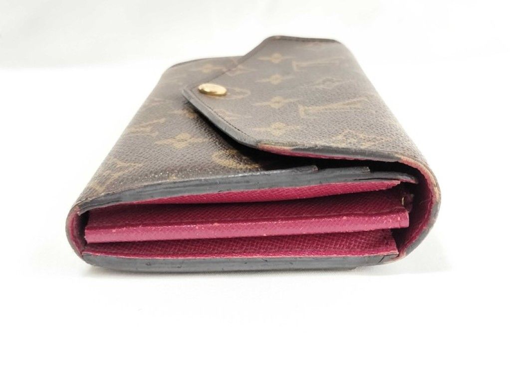 LOUIS VUITTON ルイヴィトン 長財布 ポルト フォイユ サラ M62234 ブラウン フューシャ系 モノグラム レディース 二つ折り 美品 horita78_44397
