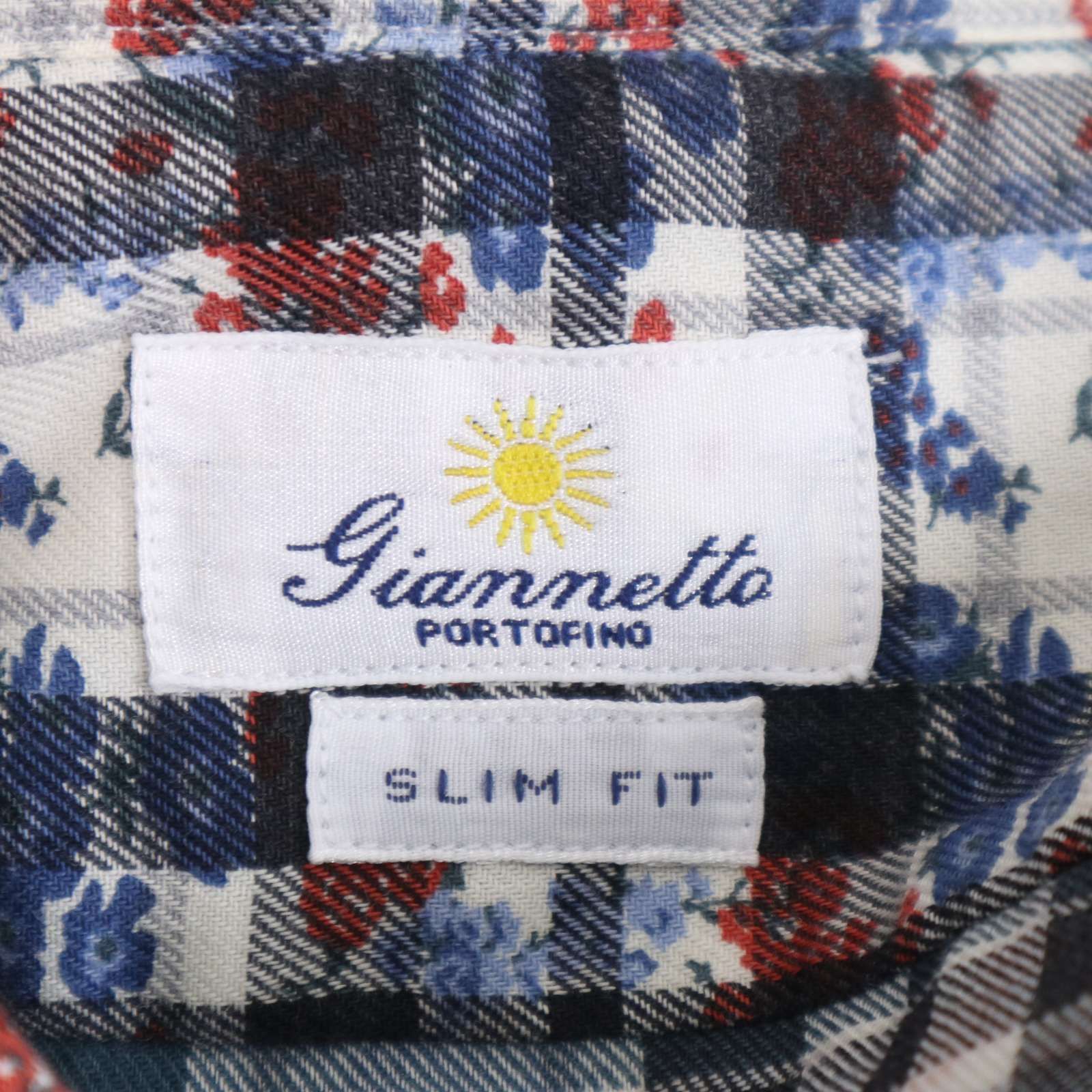 イタリア製 giannetto ジャンネット 花柄 フラワー総柄×チェック 長袖 