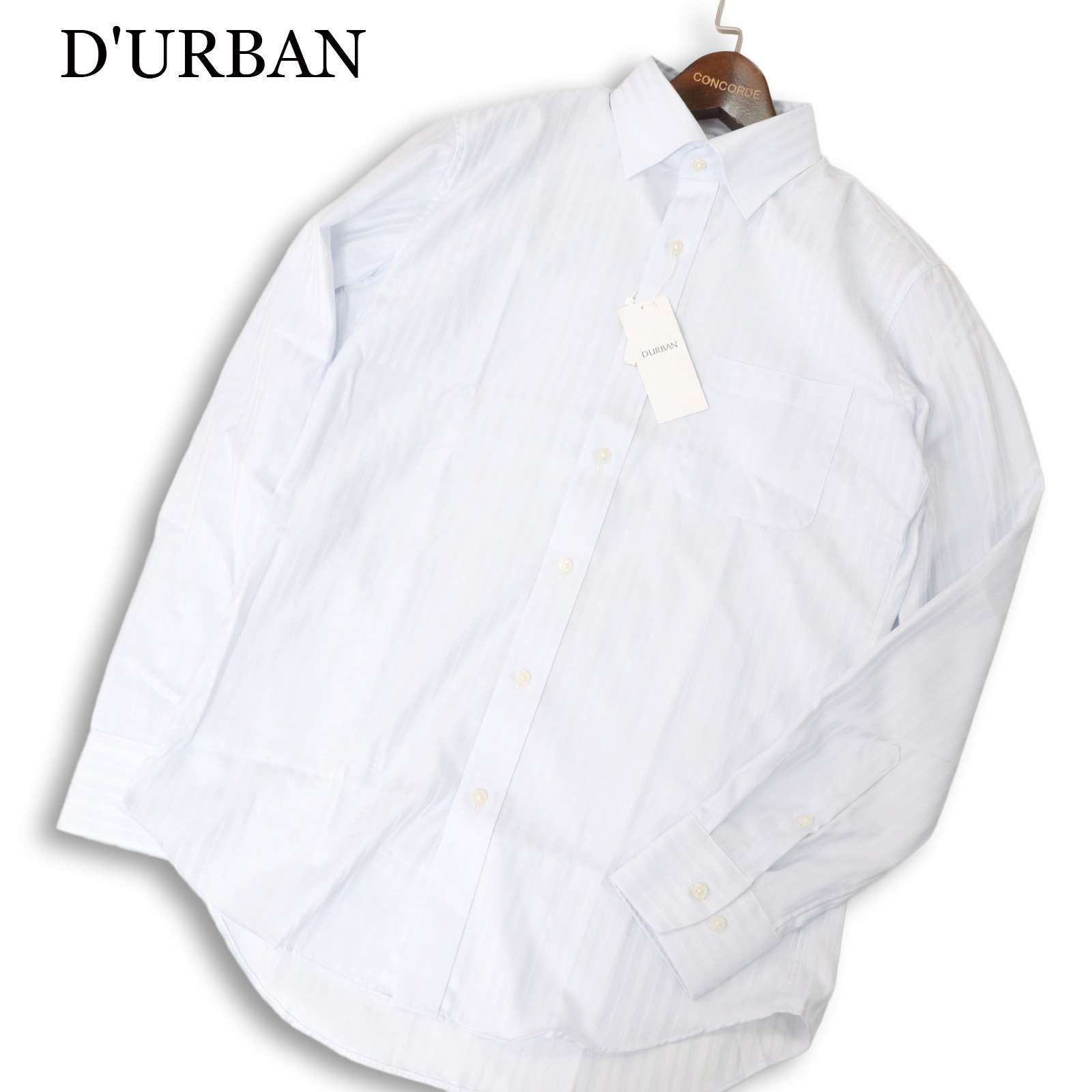 新品 未使用】 D´URBAN ダーバン 通年 長袖 ストライプ ドビー ドレス 
