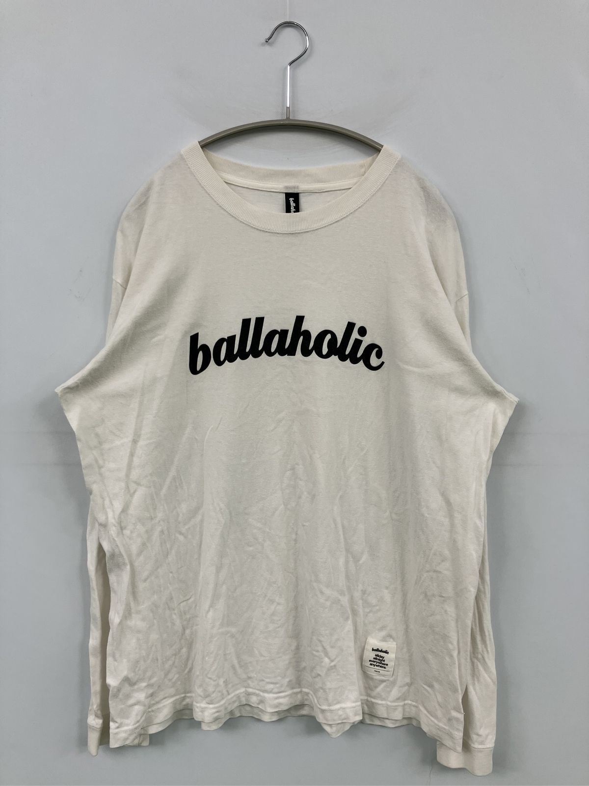 ballaholic Tシャツ/カットソー L ホワイト 前面プリント ブランドロゴ 