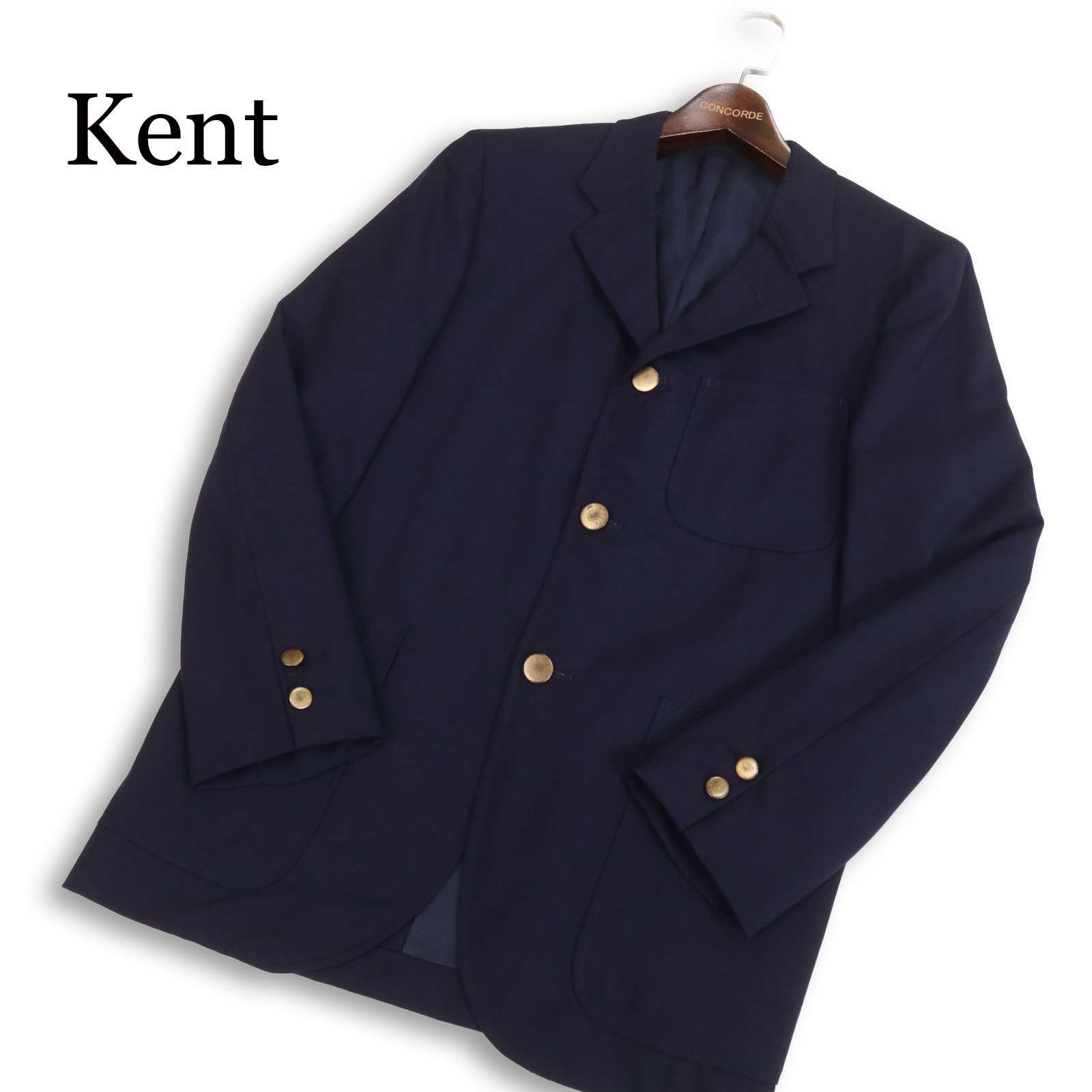 【美品】RINGJACKET VAN×BLUEBLUE ブレザー　銀ボタン　50 大人の嗜み】VAN JAC ヴァンジャケット ロゴ刻印 銀ボタン 紺ブレ 無地