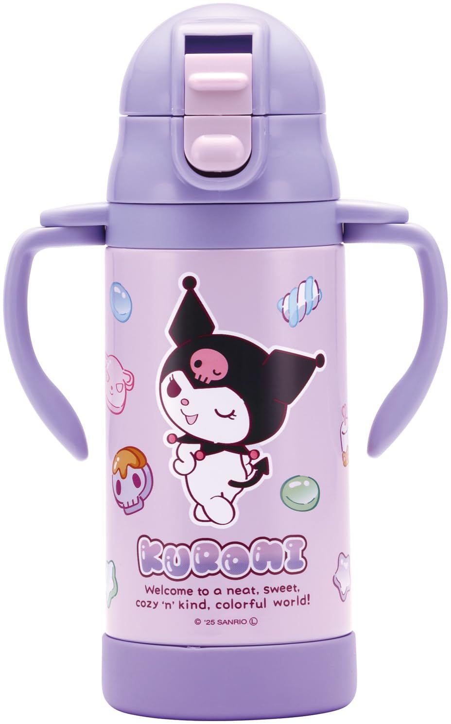 新品 スケーター(Skater) ストローマグ 両手 ステンレス 水筒 2WAY ベビー 350ml 折りたためるハンドル サンリオ クロミ マシュグミ 女の子 STWM3N-A