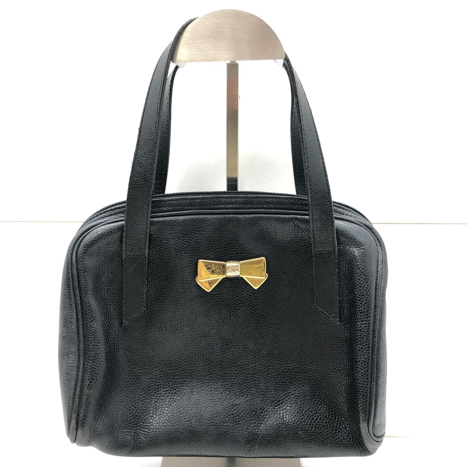 NINA RICCI ハンドバッグ リボンモチーフ ブラック 黒 ニナリッチ 