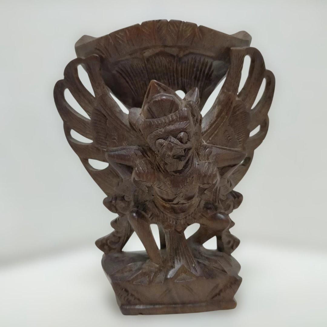 アジアン雑貨 木彫り ガルーダ像 木製彫刻 置物 バリ島民芸品 オブジェ
