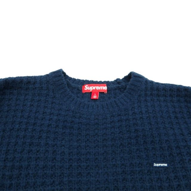 SUPREME 25aw SMALL BOX WAFFLE SWEATER NAVY サイズL シュプリーム