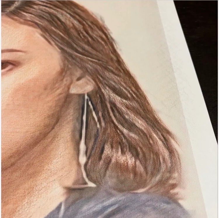 女優画① 額装品 額縁寸法33cm×24cm パステル、水彩、色鉛筆画 【公式