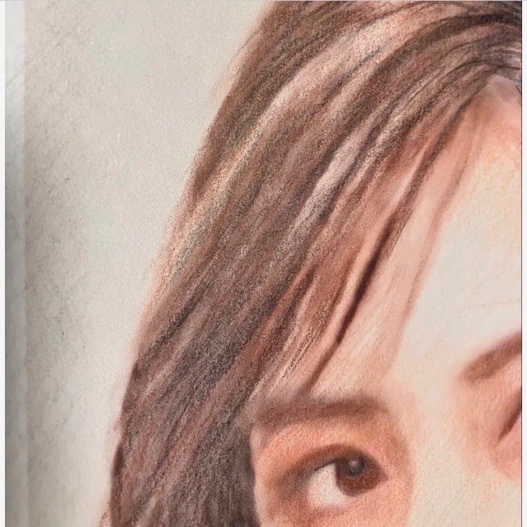 女優画① 額装品 額縁寸法33cm×24cm パステル、水彩、色鉛筆画 【公式