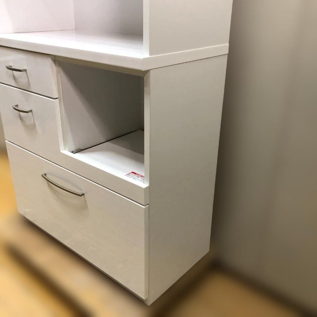 ニトリ COPAIN コパン 80KB WH 幅80cm 奥行40cm 高さ181cm 食器棚 キッチンボード ガラス扉 スライド棚 引き出し 収納　【糸島市内 送料無料】260207-8 ニトリ COPAIN コパン 80KB WH 幅80cm 奥行40cm 高さ181cm 食器棚