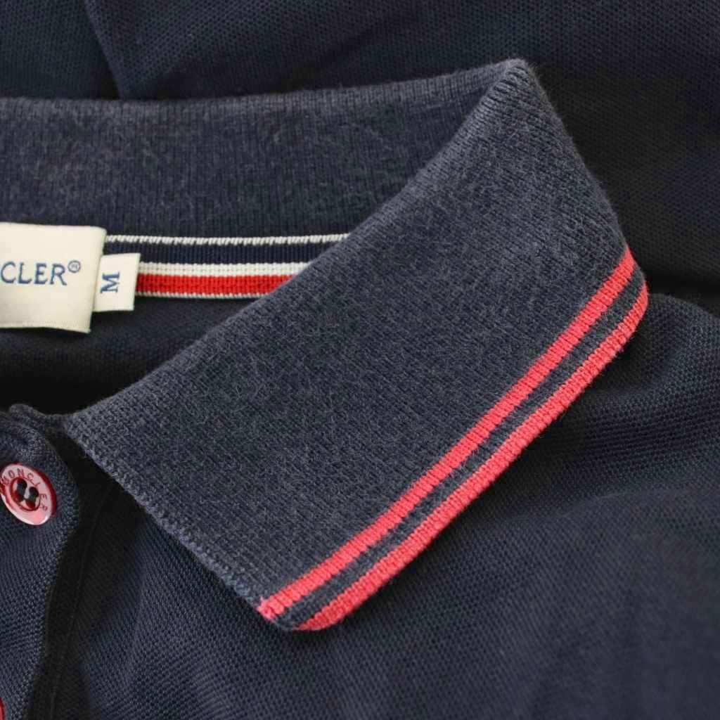 モンクレール MONCLER ポロシャツ M 紺 ネイビー ポロカラー 半袖 ロゴ