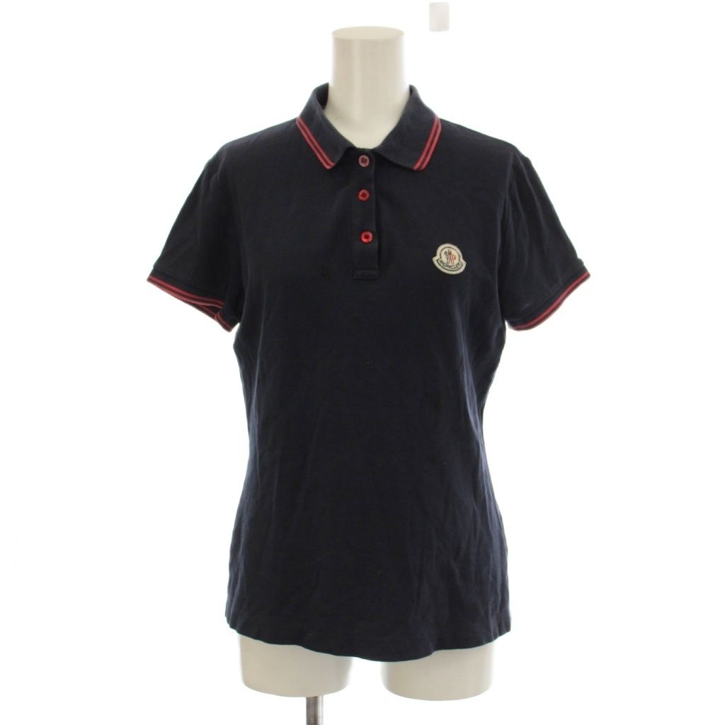 モンクレール MONCLER ポロシャツ M 紺 ネイビー ポロカラー 半袖 ロゴ