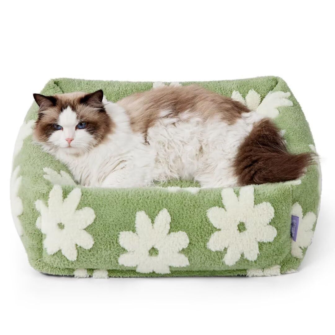 Lesure 犬 ベッド ペットベッド 長方形 猫ベッド 柔らかい ふわふわ 滑り止め 取り外し可能なカバー お手入れ便利 かわいい おしゃれ ペット用品 オールシーズン 小型犬 猫用 50x48x15cm 4,312円