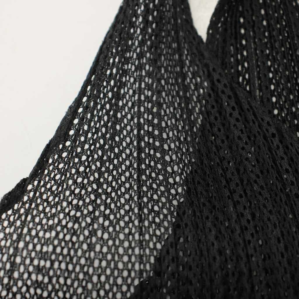 PLEATS PLEASE ブラック ノースリーブ プリーツプリーズ PLEATS PLEASE イッセイミヤケ メッシュ