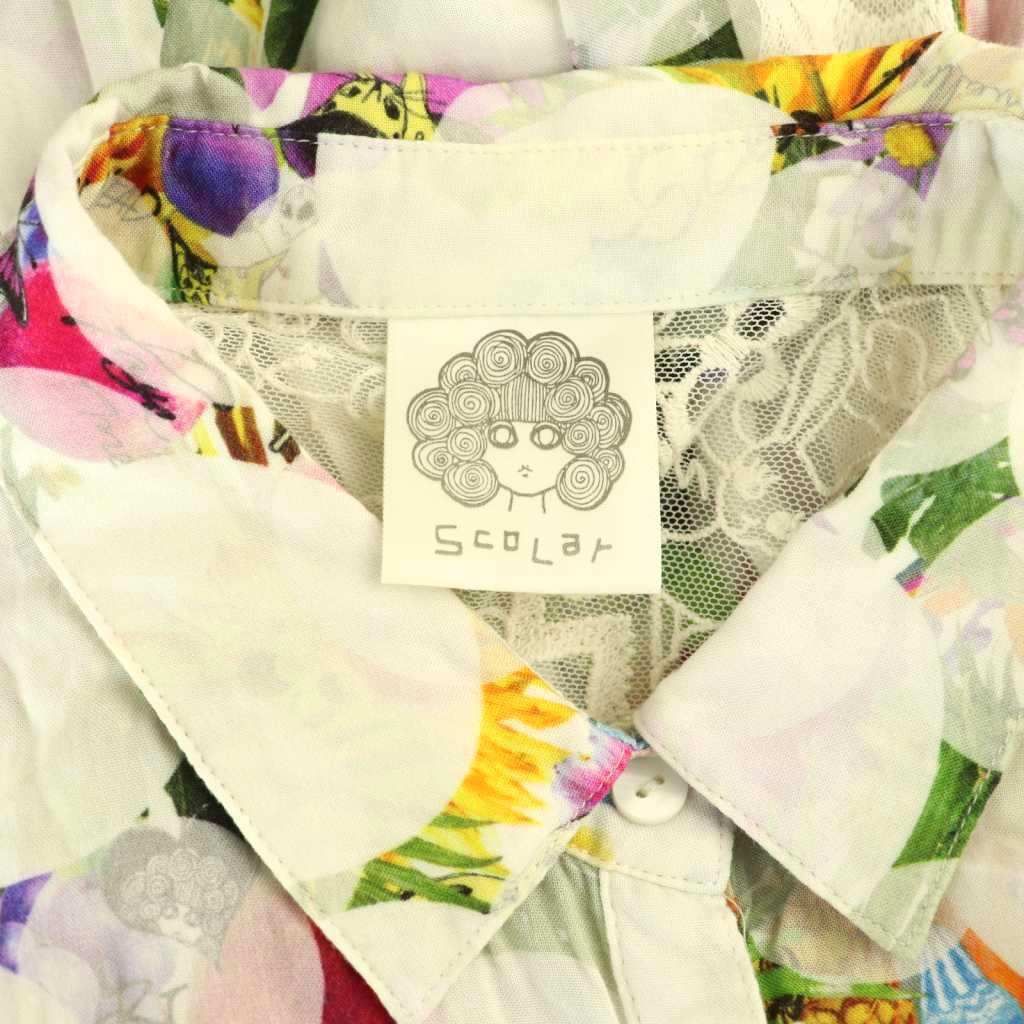 スカラー ScoLar 花柄 半袖シャツ レース M マルチカラー スカラー ScoLar 花柄 半袖シャツ レース M マルチカラー /DF □OS