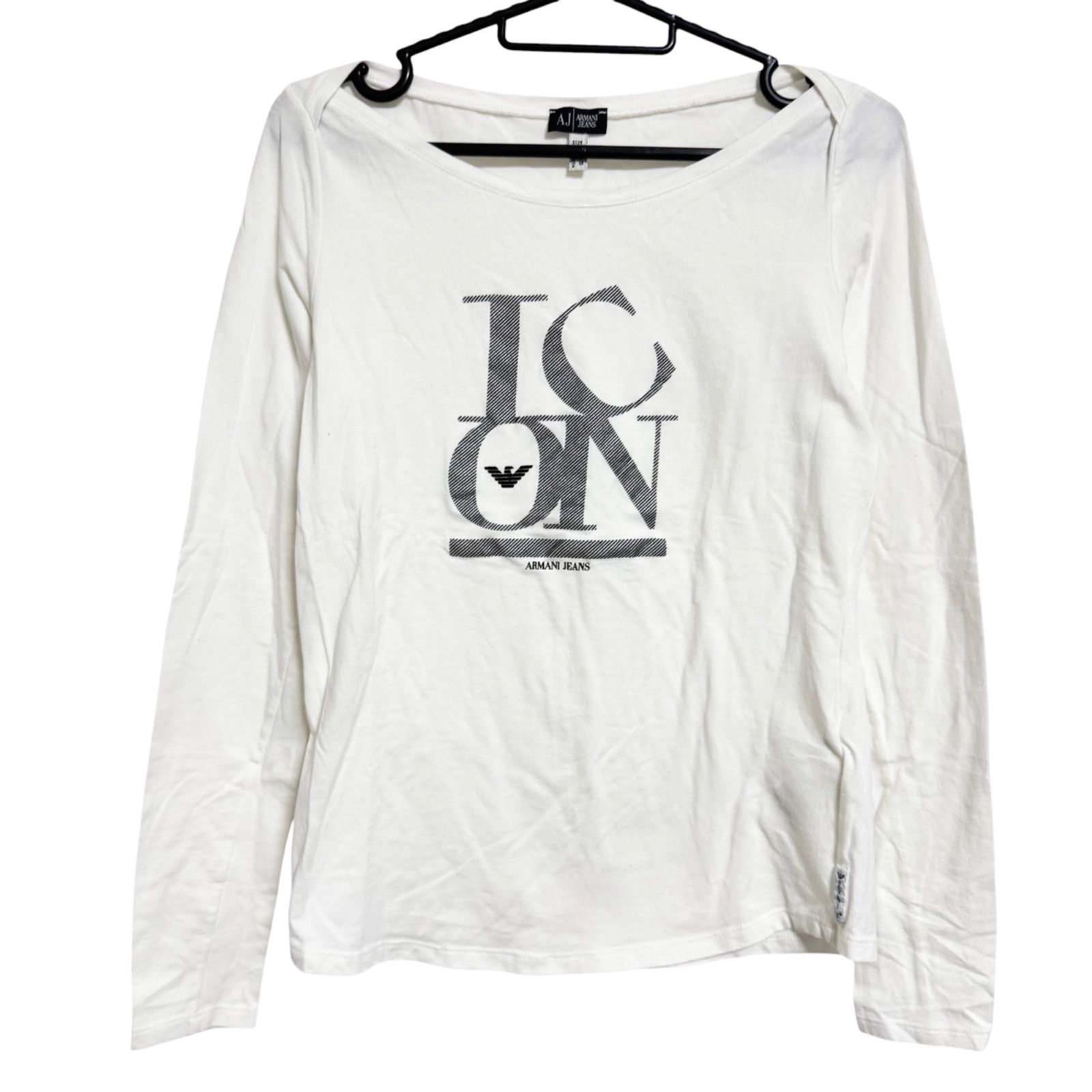 ARMANI JEANS アルマーニ ジーンズ トップス Tシャツ 長袖 ホワイト 40サイズ J4