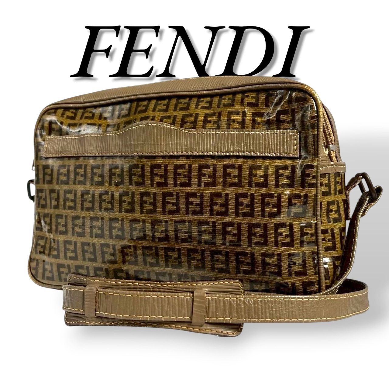 FENDI フェンディ ショルダーバッグ 美品 PVC エナメル ズッカ柄 