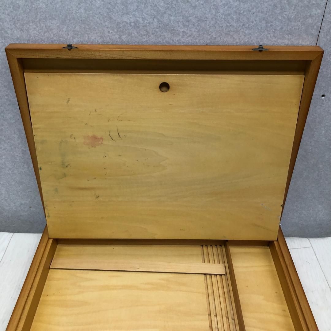 木製 画材ケース アートケース 木箱タイプ 取っ手付き 幅50cm 水彩 油絵 スケッチ 持ち運び用　250811-6 送料無料 木製 画材ケース アートケース 木箱タイプ 取っ手付き 幅50cm