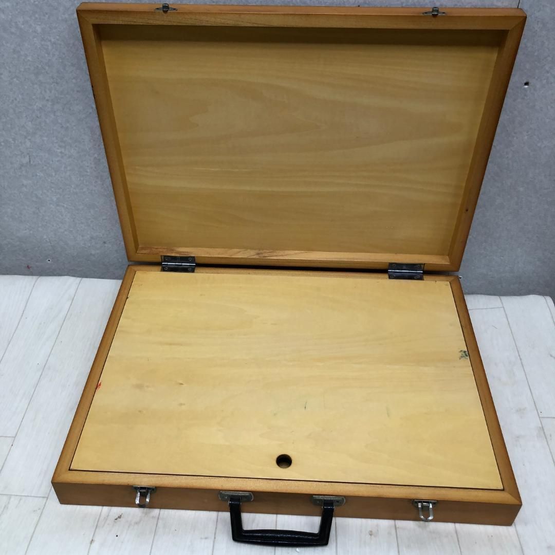 送料無料 木製 画材ケース アートケース 木箱タイプ 取っ手付き 幅50cm