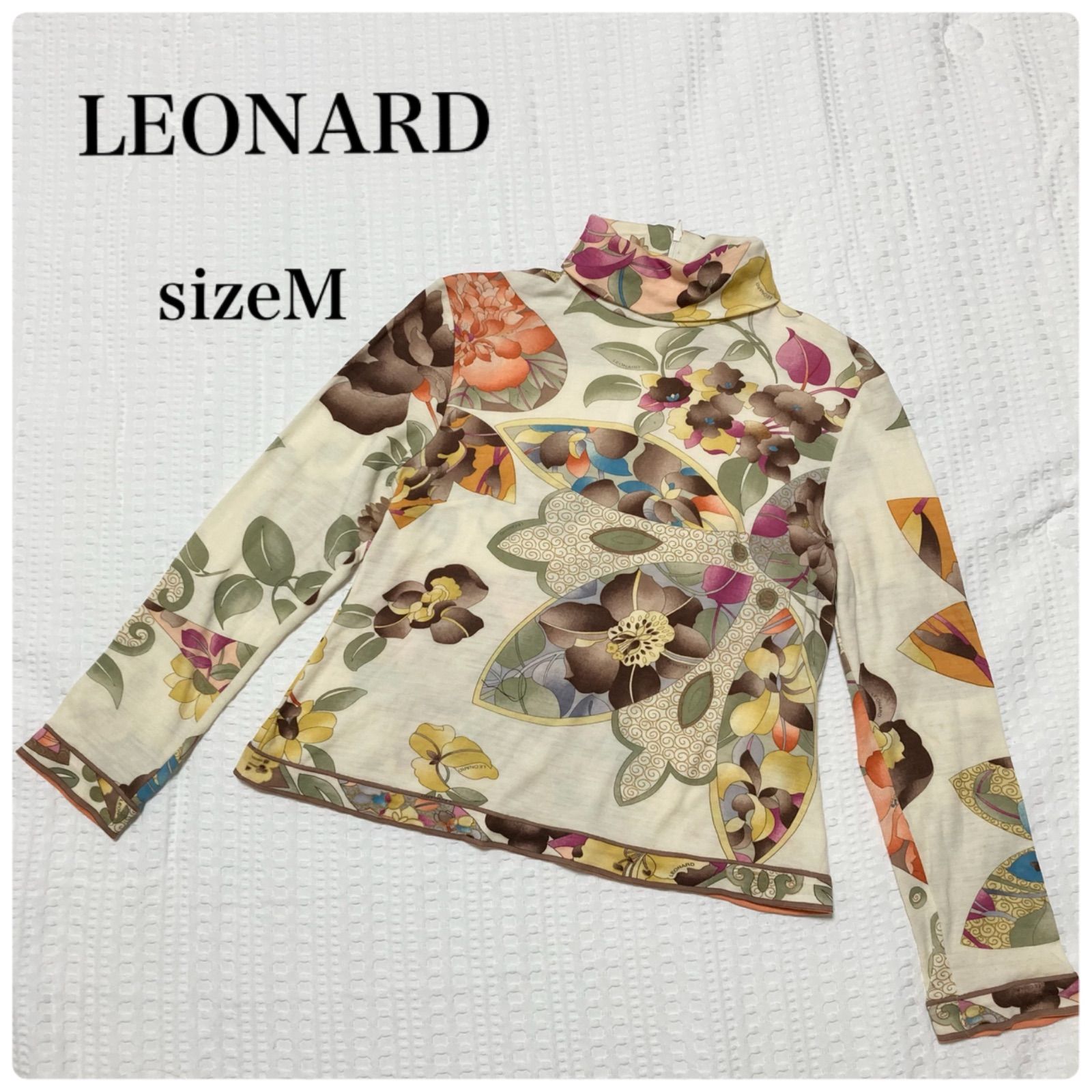 LEONARD レオナール ウール100％使用 カットソー ブラック系 XL相当