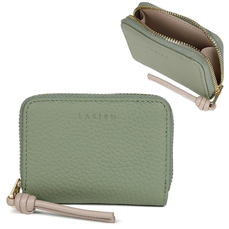 【新品】 LASIEM(ラシエム)【鍵もカードも、これひとつ】キーケース スマートキーケース レディース カード入れ付き 免許証入れ 本革 車 スマートキー対応 ピスタチオxベージュ 0