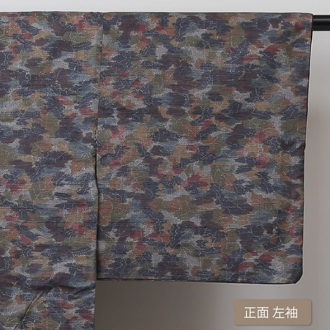 紬（大島紬） 袷 身丈160cm 裄丈63cm 正絹 Aランク Lサイズ バチ衿