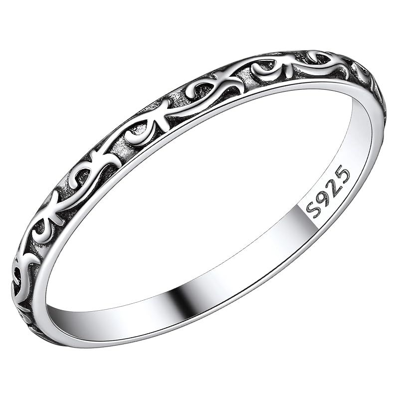 [Suplight] 指輪 レディース シルバー925 リング メンズ 唐草模様 アラベスク 結婚指輪 16号 アクセサリー 0
