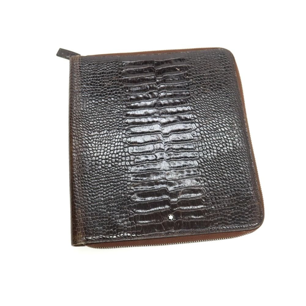 【中古】モンブラン MONTBLANC レザー ノートカバー ダークブラウン【メンズ】