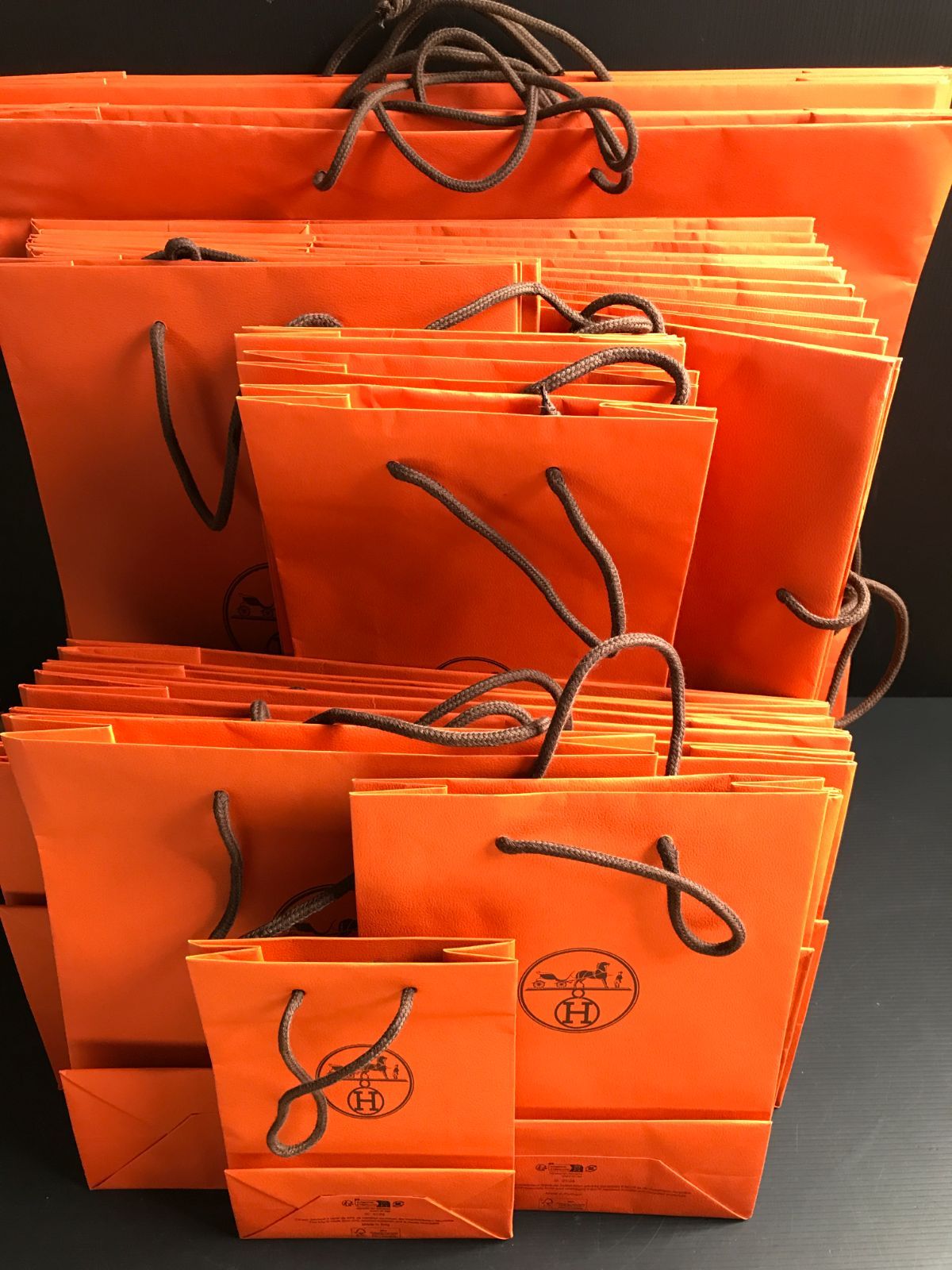 HERMES エルメス ショップ袋 まとめ売り オレンジ 紙袋 ショッパー