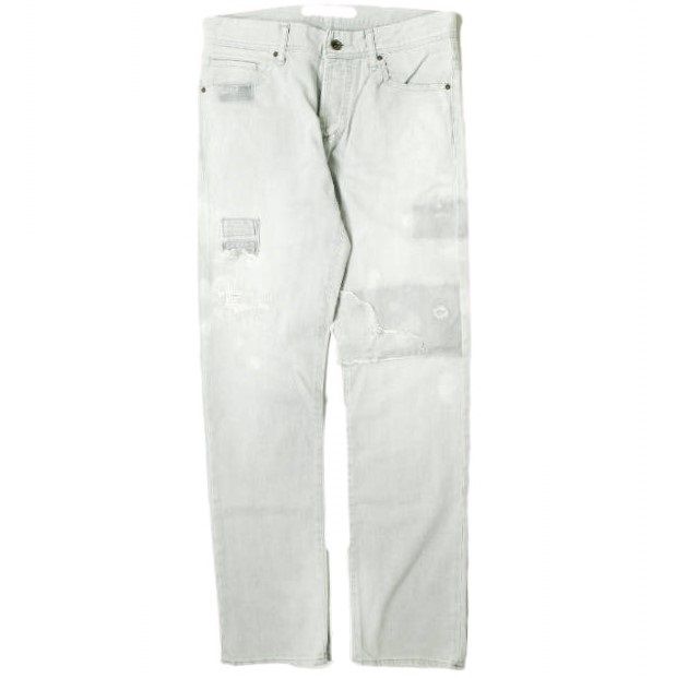 e JEANS イージーンズ 日本製 SLIM STRAIGHT 岡山児島 ダメージ＆リペア加工 スキニーデニムパンツ 171100801 23inch WHITE ジップフライ スリム ジーンズ 定価34,100円 ボトムス【新古品】【中古】【e JEANS】 楽天市場】e JEANS イージーンズ 日本製 SLIM STRAIGHT 岡山児島