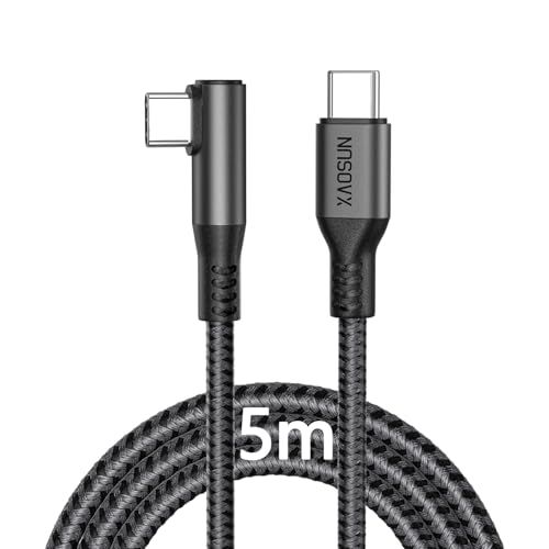 XAOSUN USB C ケーブル 240W 5M L 字 急速充電 140W 充電対応 USB 2.0 ケーブル 480 Mbps iphone 15 plus pro max、macbook Pro、ipad mini、matebook、ip美品　おすすめ