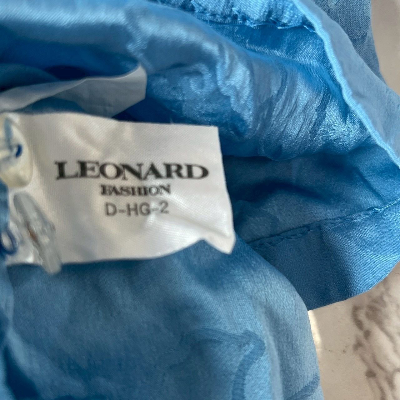 レオナール LEONARD シルクブラウス リボン 花柄 ライトブルー 11R