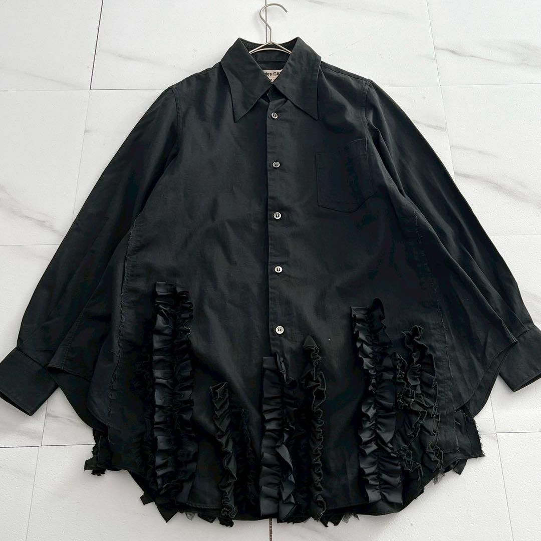 COMME des GARCONS COMME des GARCONS / コムコム | 2019AW | シアー フリル カットソー | M | ブラック | レディース COMME des GARCONS COMME des GARCONS / コムコム | 2019AW | シアー
