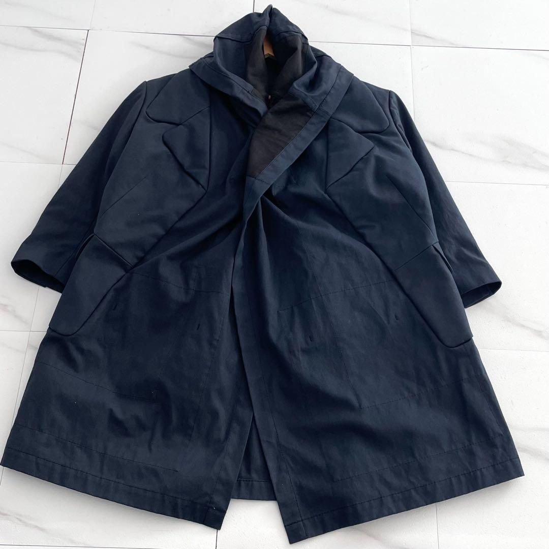 09AW COMME des GARCONS long jacket navy - メルカリ