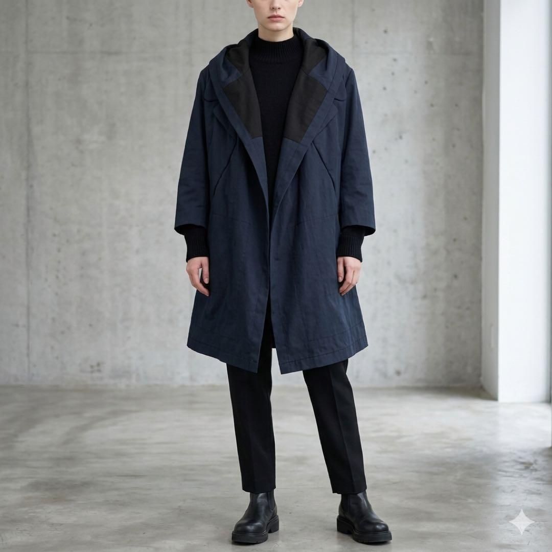 09AW COMME des GARCONS long jacket navy - メルカリ