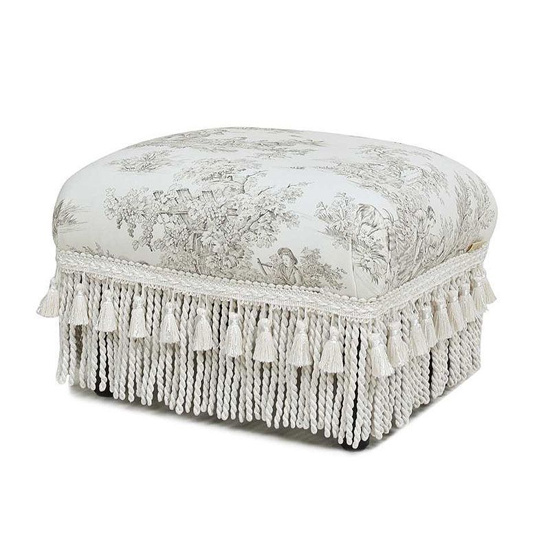 ジェニファーテイラー フットスツール トワルドジュイ柄 Toile de Jouy 