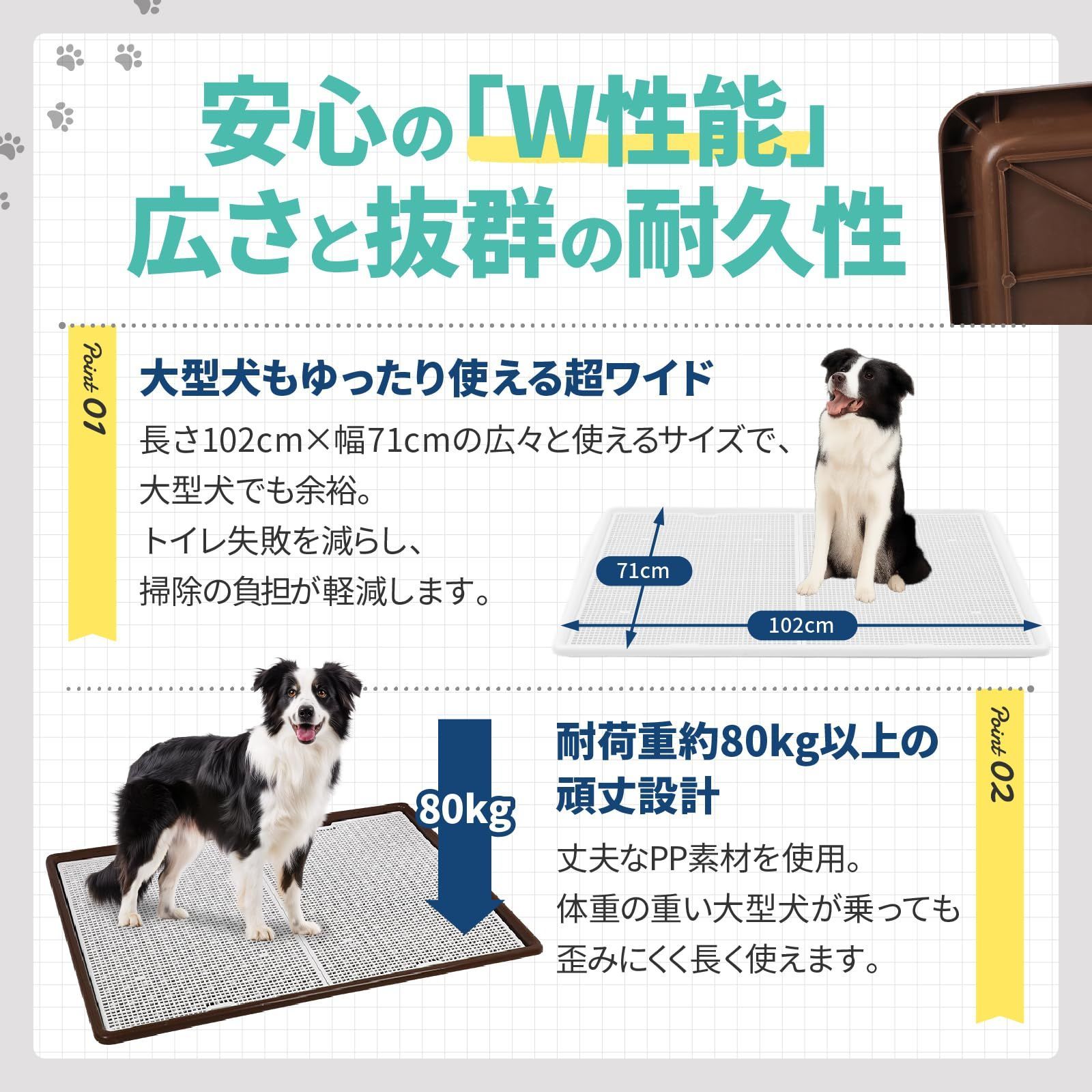 犬トイレ トレー 大型犬 1020 x 710 x 50 mm グレー - メルカリ