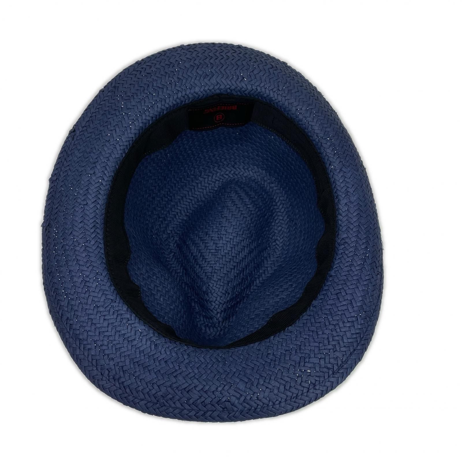 中古 ブリーフィング BRIEFING ストローハット L ネイビー 紺 中折れ