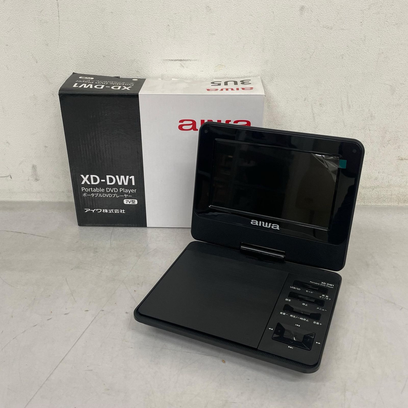 Aiwa アイワ ポータブル DVD プレーヤー 7V型 XD-DW1 プレイヤー 中古【通⚪︎】 4,100円