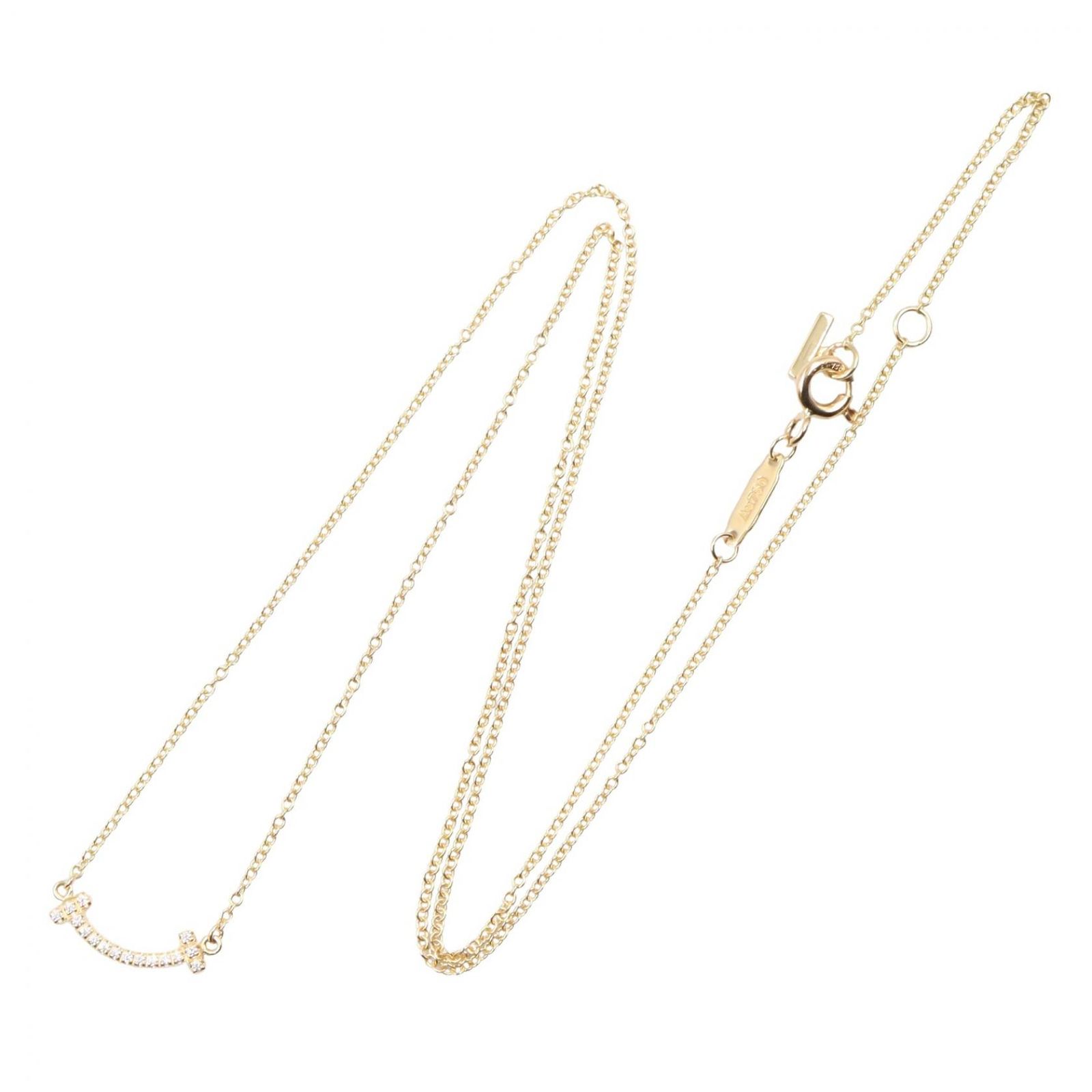 ティファニー TIFFANY＆CO ネックレス Tスマイル ミニ ダイヤ 