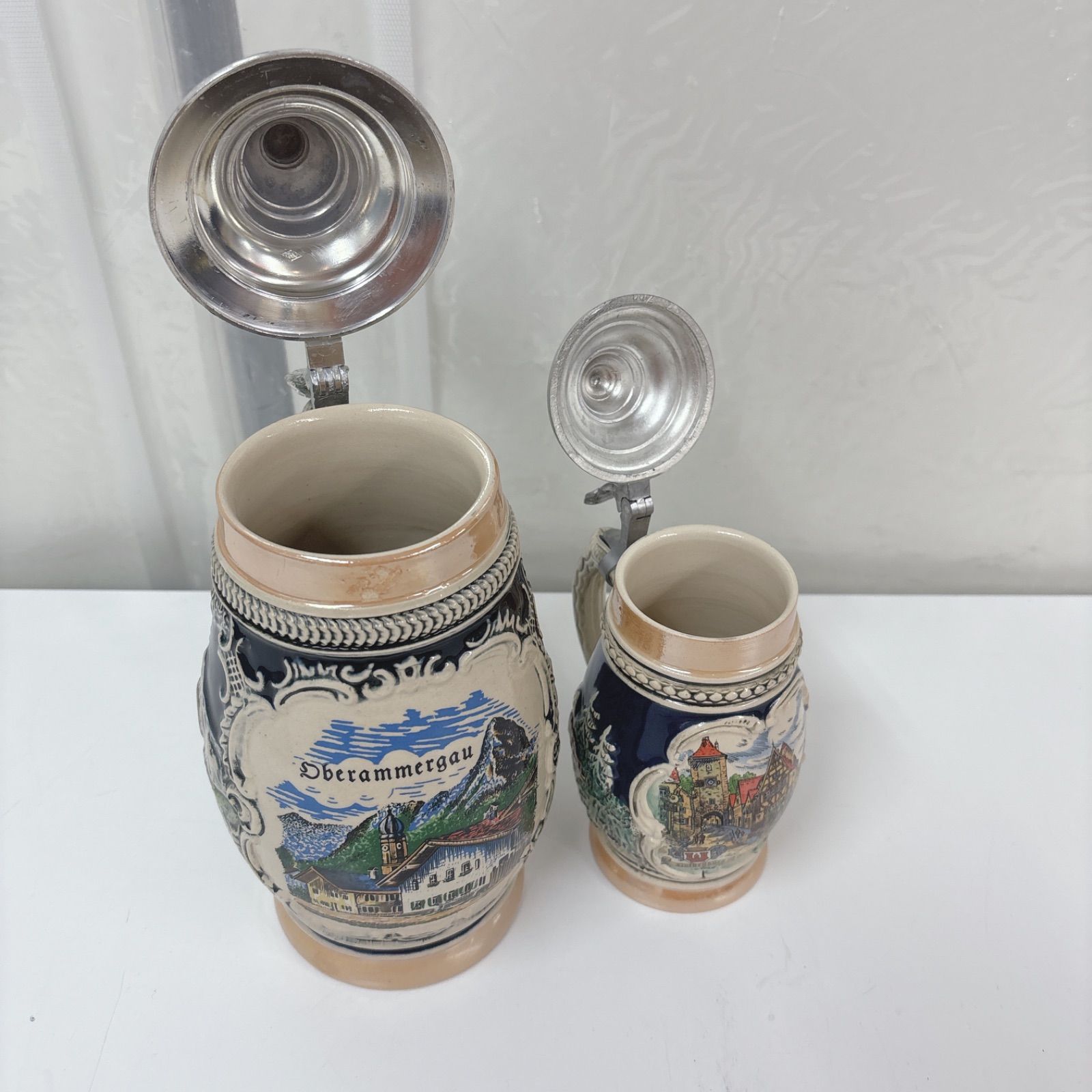 I603 ? ヴィンテージ品 西ドイツ製 蓋つきビールジョッキ ビアマグ 2 