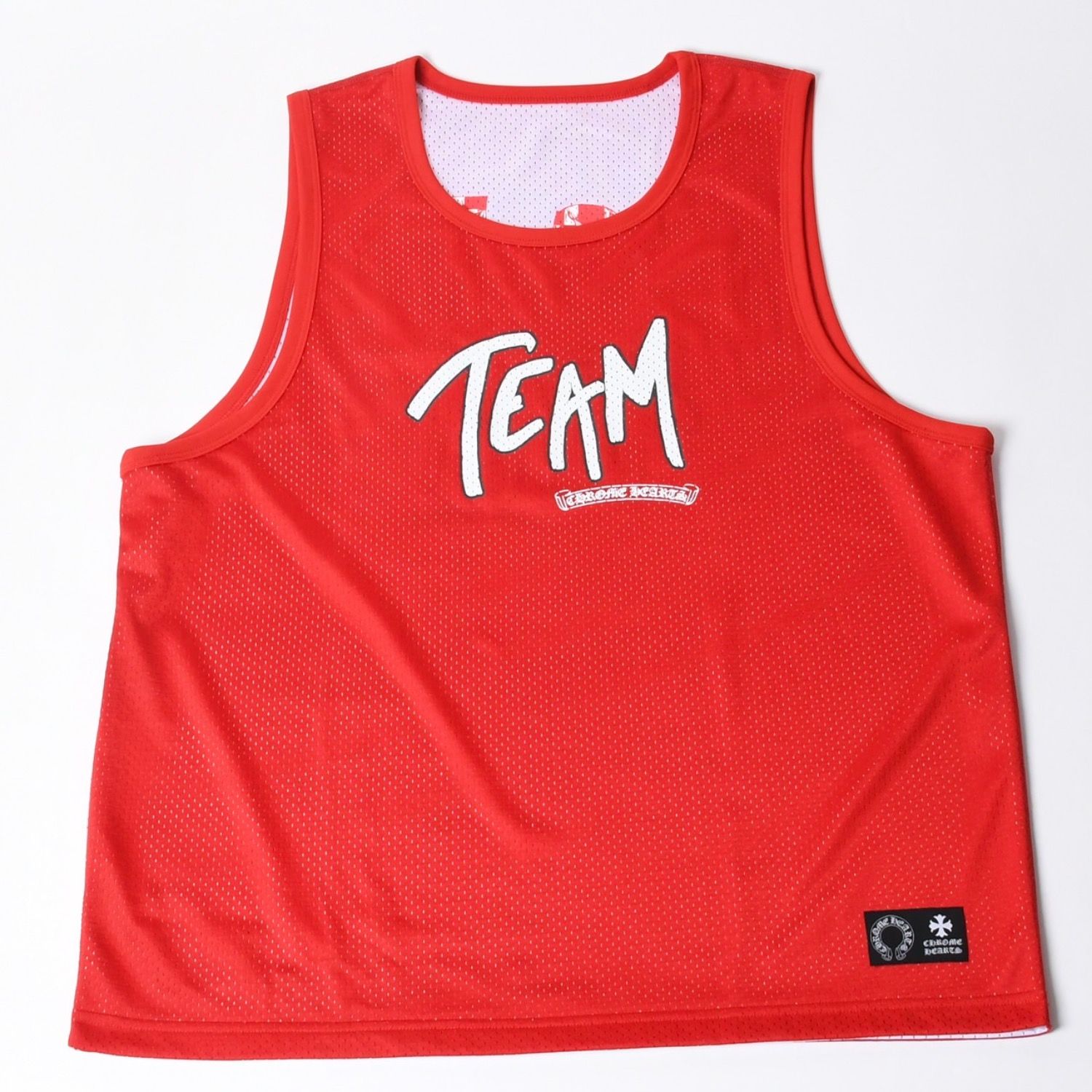 新品未使用 CHROME HEARTS クロムハーツ × MATTY BOY マッティボーイ PPO BSKTBL JERSE タンクトップ サイズL メッシュ レッド 中古 4a000671 Chrome Hearts - 新品未使用 CHROME HEARTS クロムハーツ × MATTY BOY