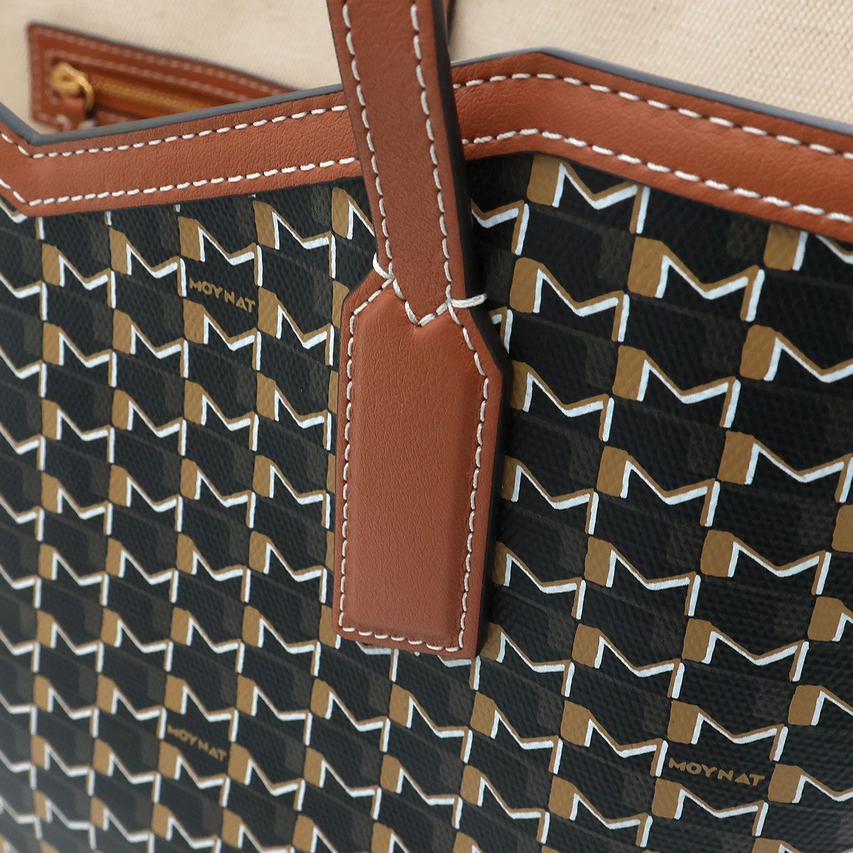 美品 】MOYNAT モワナ トートバッグ M.CABAS HOR PM ポーチ付 ブラック 