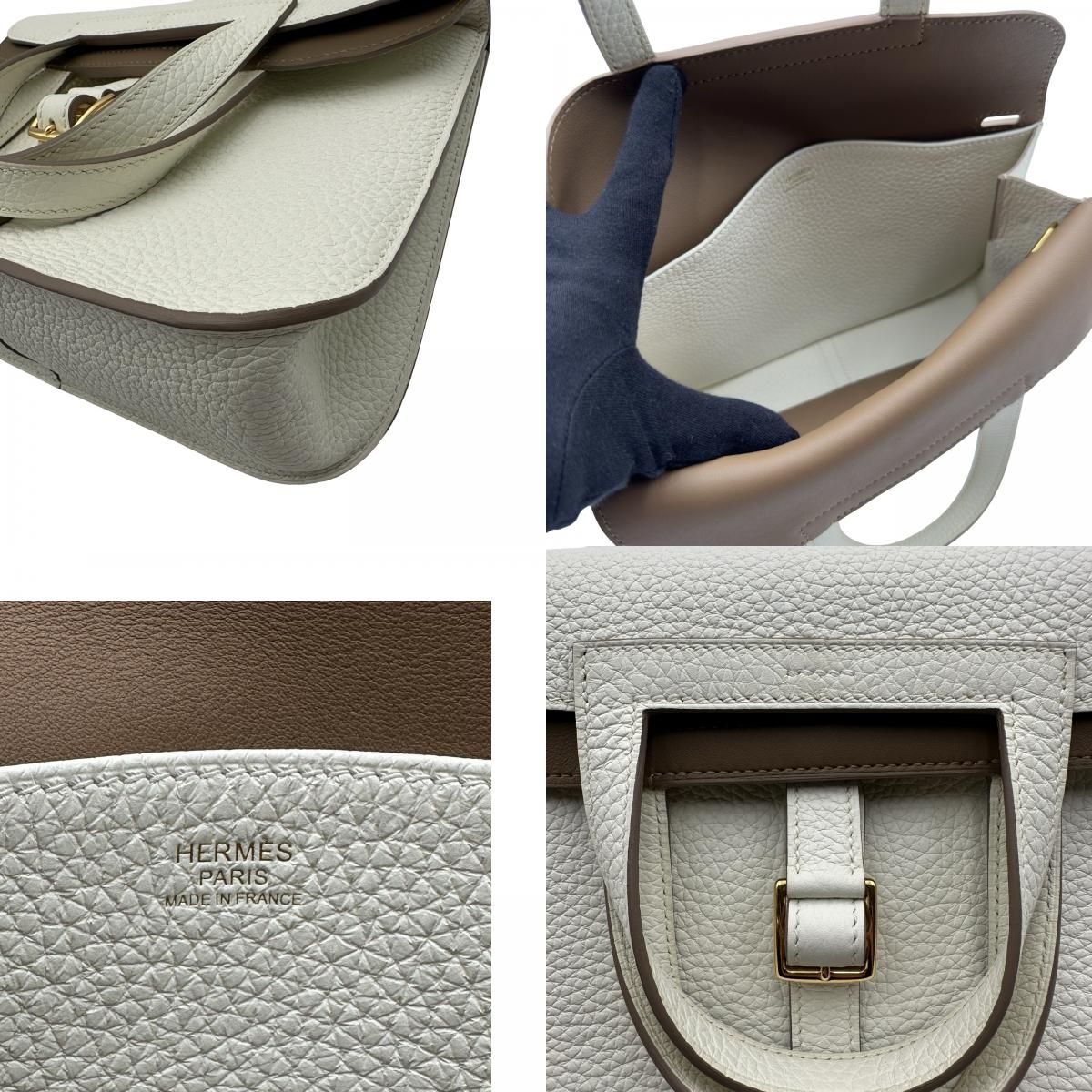 エルメス HERMES アルザン25 ヴェルソ U刻 マッシュルーム/ベージュ