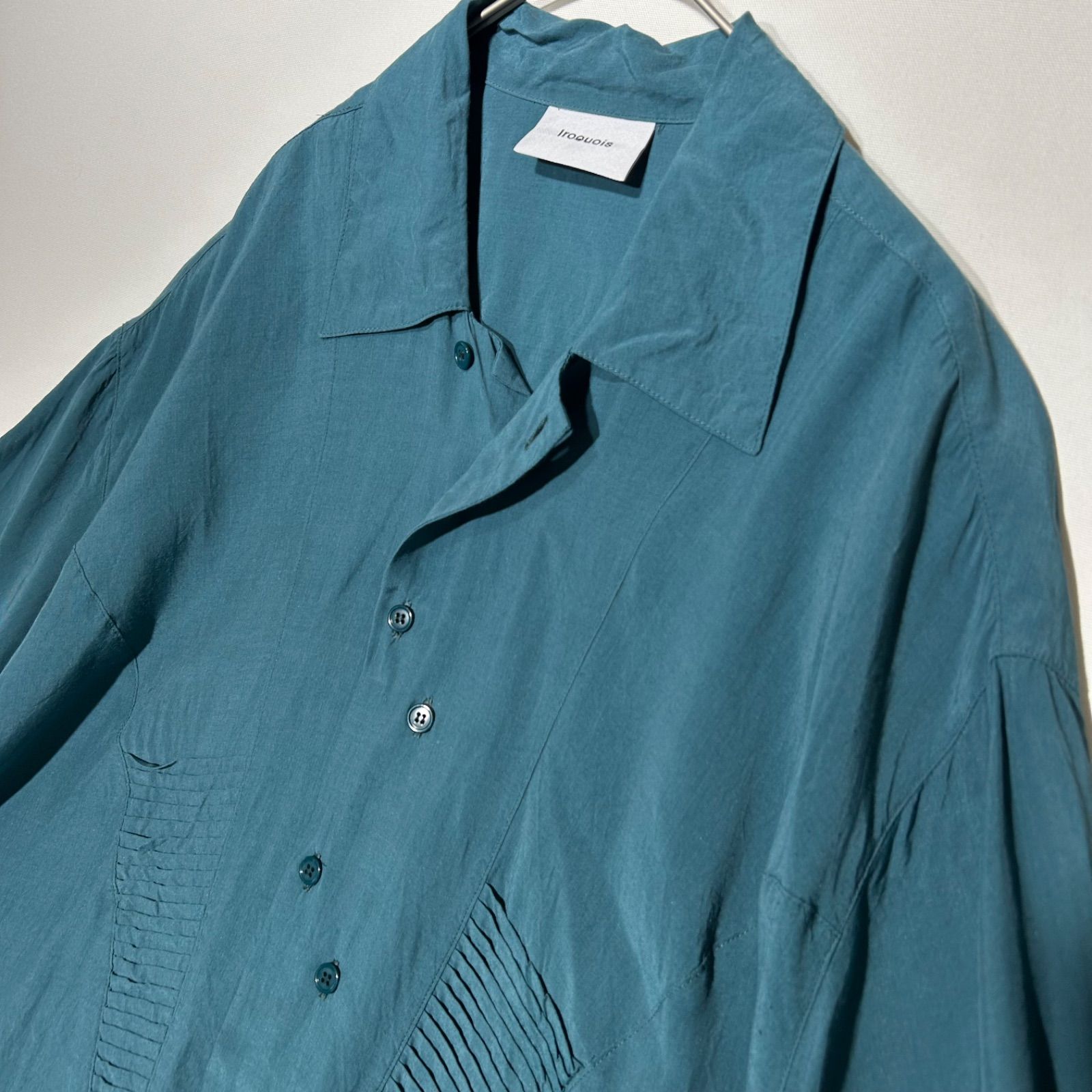 イロコイ Iroquois PIN TUCK H/S SH レーヨン シルク混 半袖シャツ
