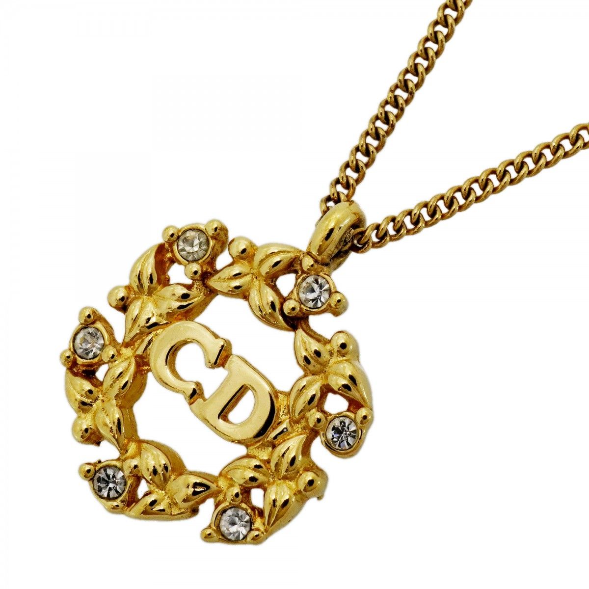 美品 Dior ディオール CDロゴ ネックレス ヴィンテージ ゴールド 61 