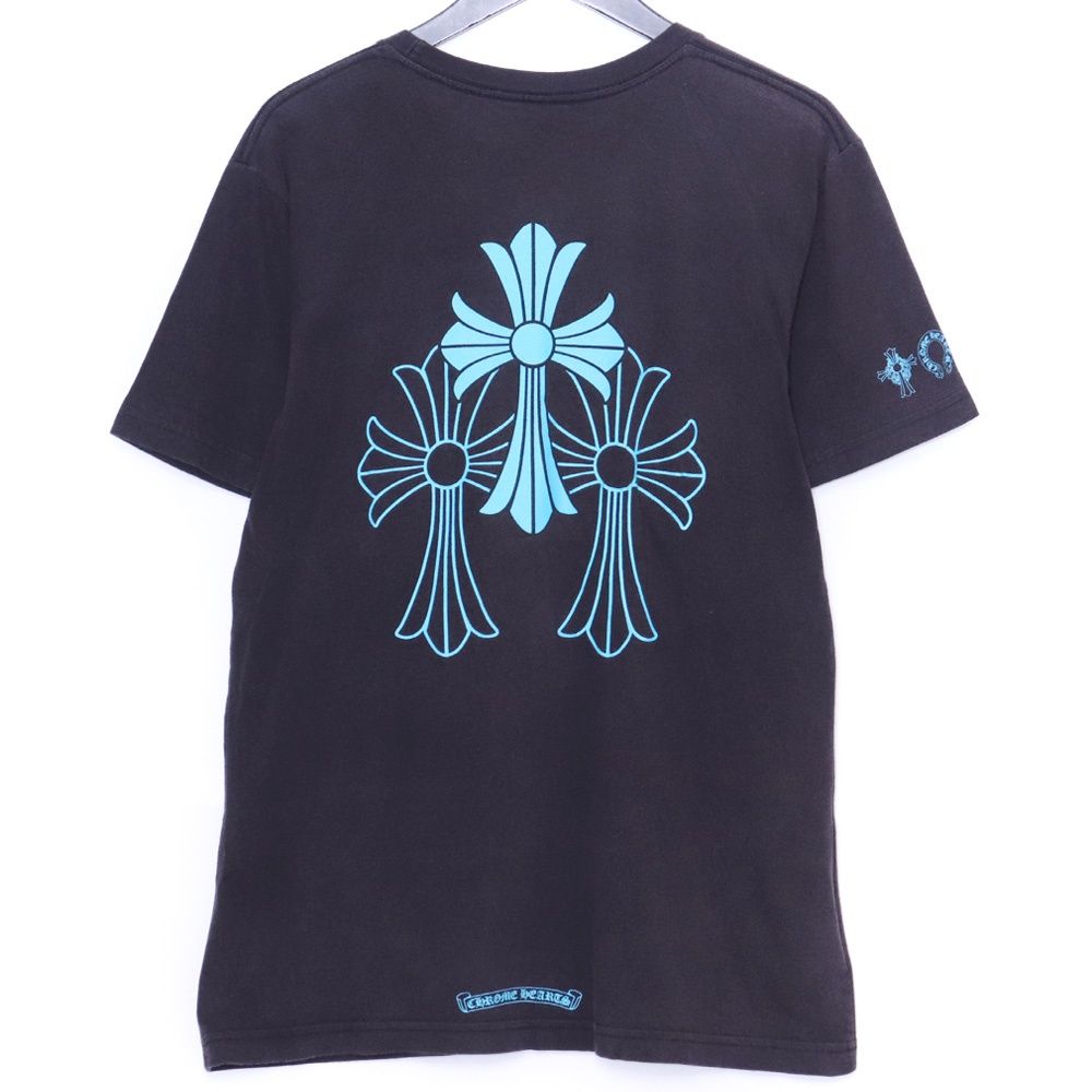 CHROME HEARTS 3ブルーセメタリークロス Tシャツ Mサイズ ブラック