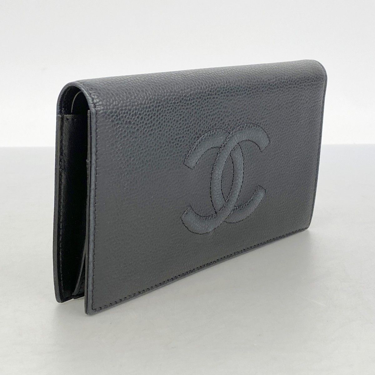 【6dc3385-k】シャネル 長財布 キャビアスキン ブラック ゴールド金具【中古】レディース CHANEL - ☆最終価格【6dc3385-k】シャネル 長財布 キャビアスキン
